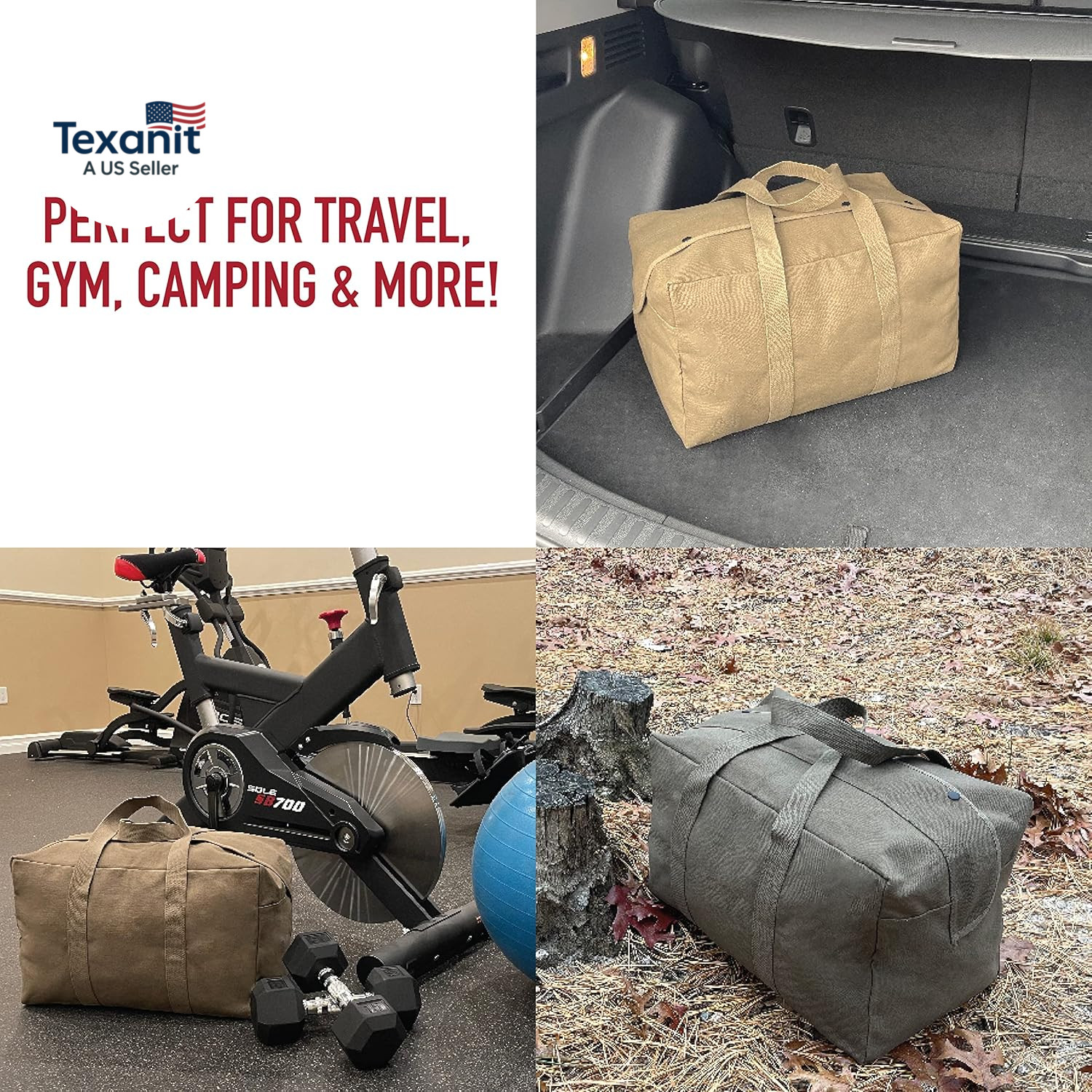 Canvas Parachute Cargo Bag – Extra Large Travel Duffle Bag with 75L Capacity
