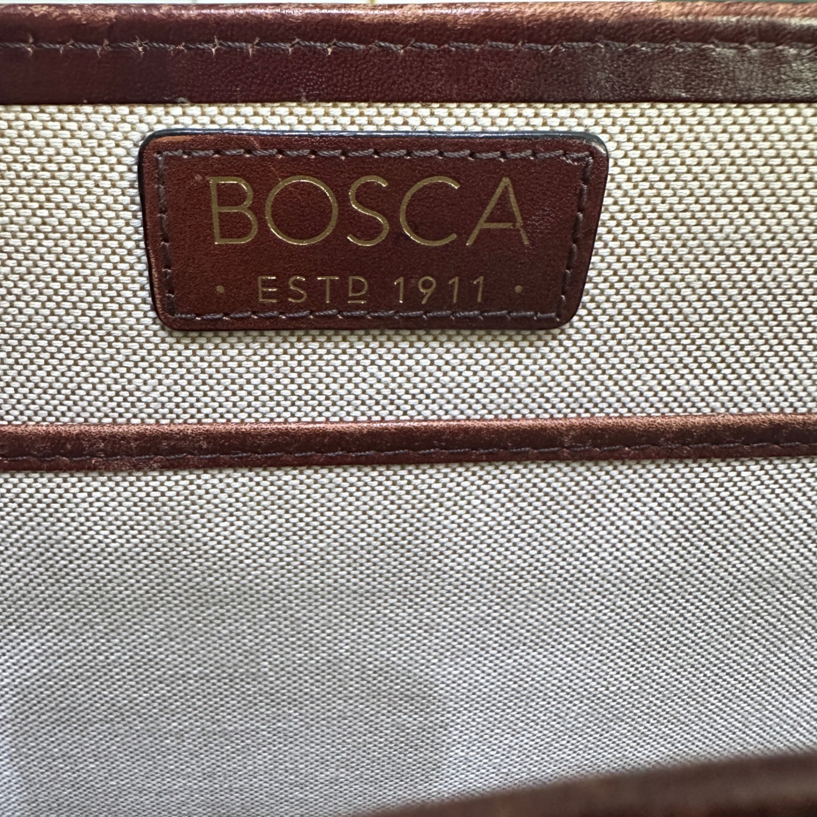 Bosca Old Leather Flap Over Briefcase Attache Doctors Lawyer Messenger Bag W/Key