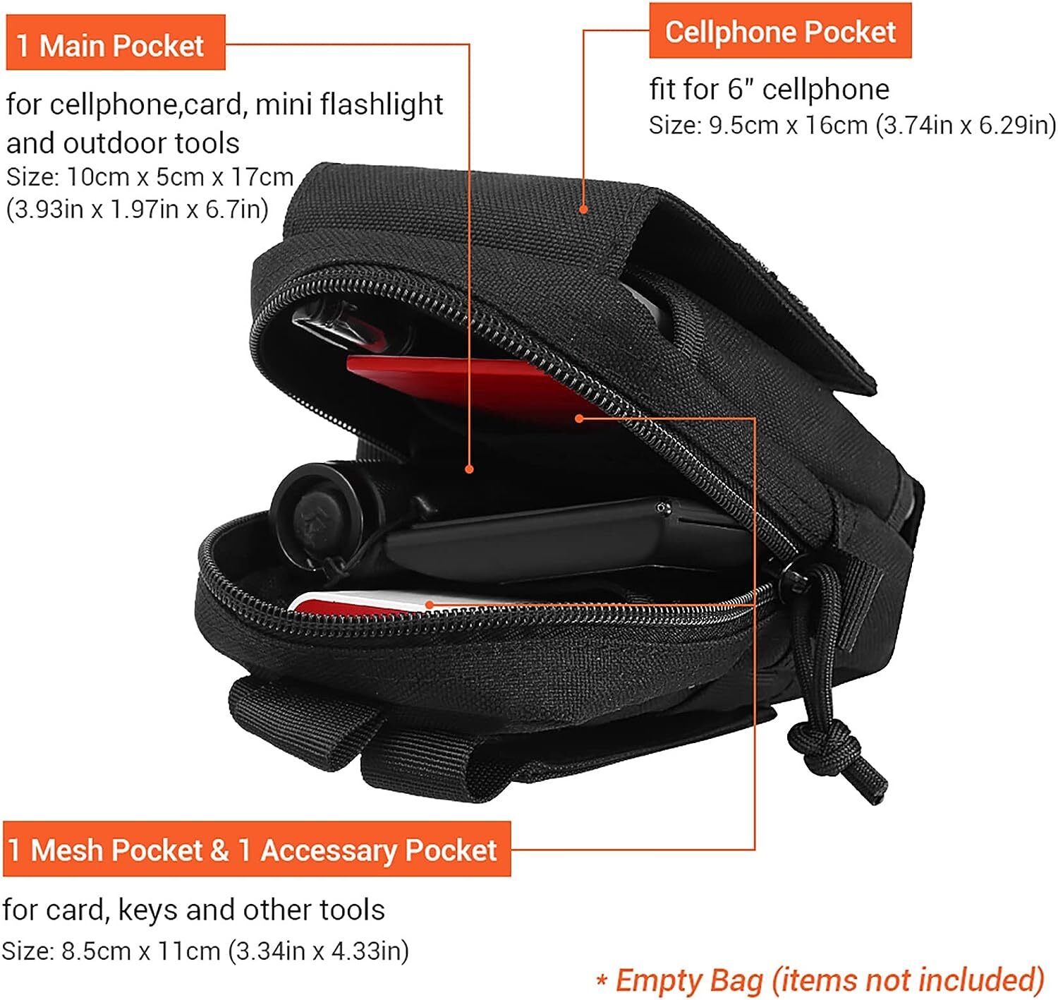 Tactical Molle Pouch EDC Utility Pouch Small Belt Waist Pack Nylon Phone Holster