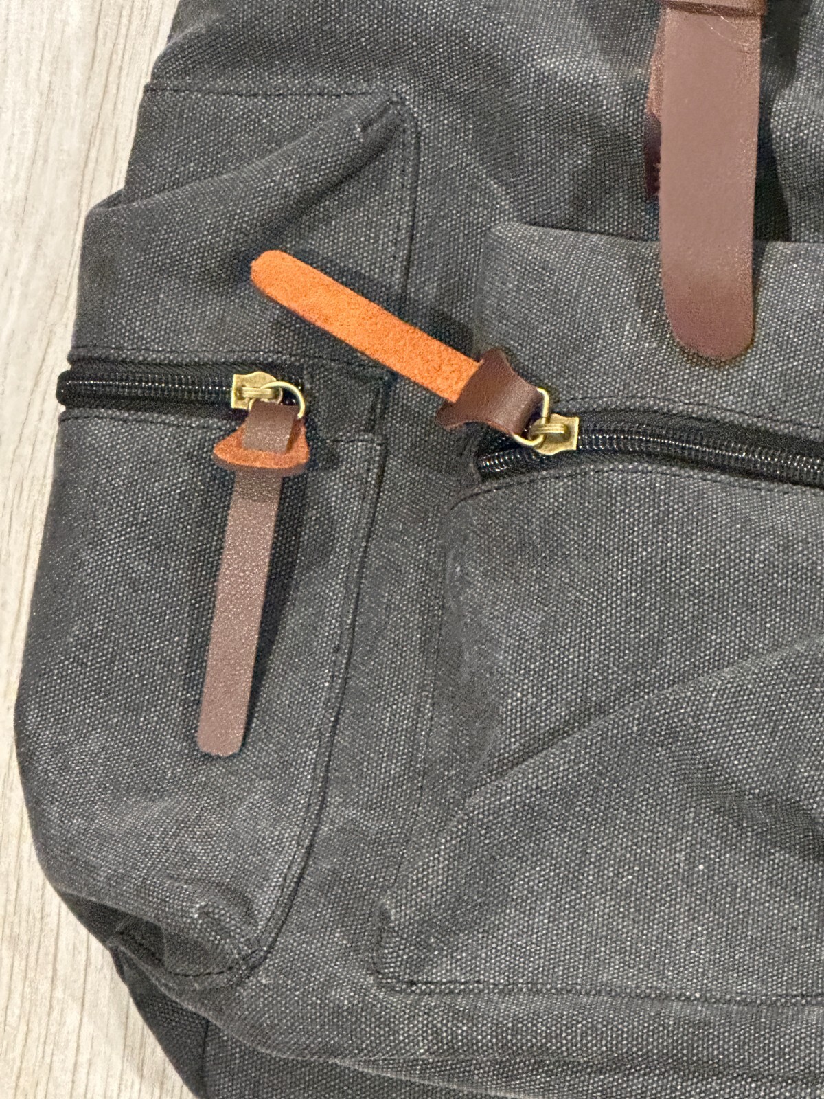 Drawstring GRAY Backpack Bag with Charging Port – Back Pack Luggage Satchel Tote