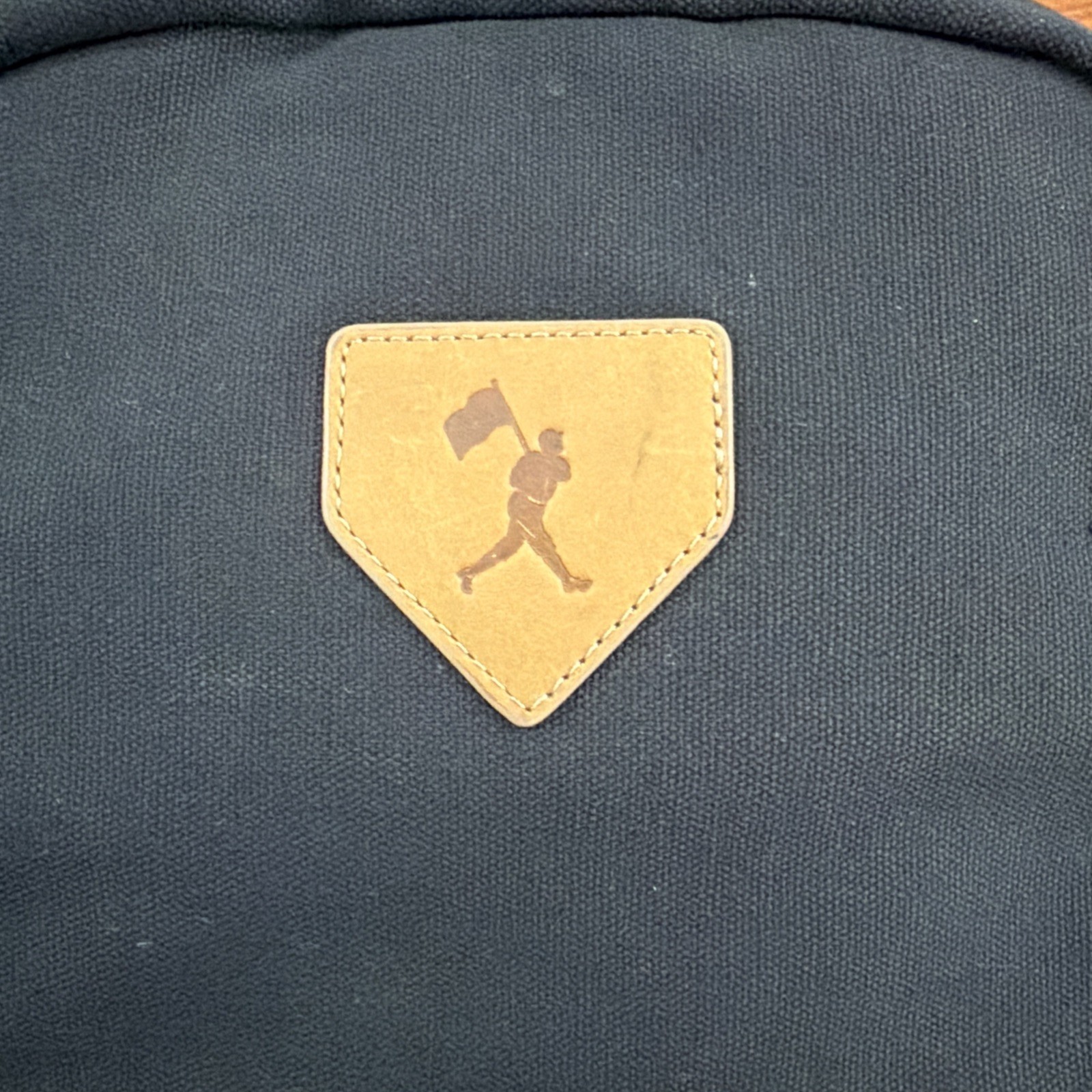 Baseballism Black/ Tan Glove Leather Canvas Backpack Computer Bag
