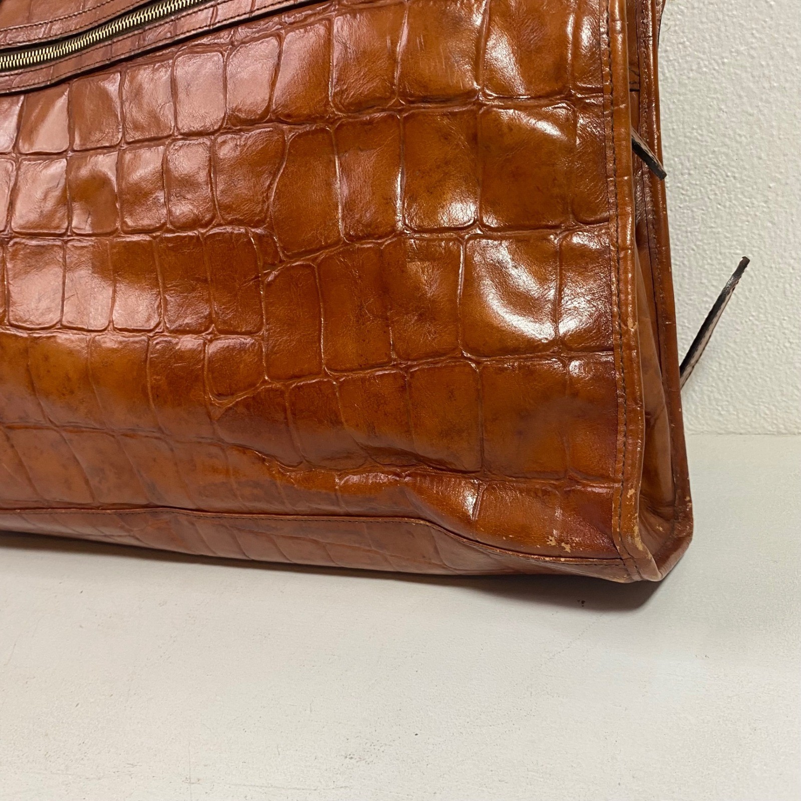 Vintage Mulberry Leather Briefcase Hunter Cango Croc Embossed HB5564/123