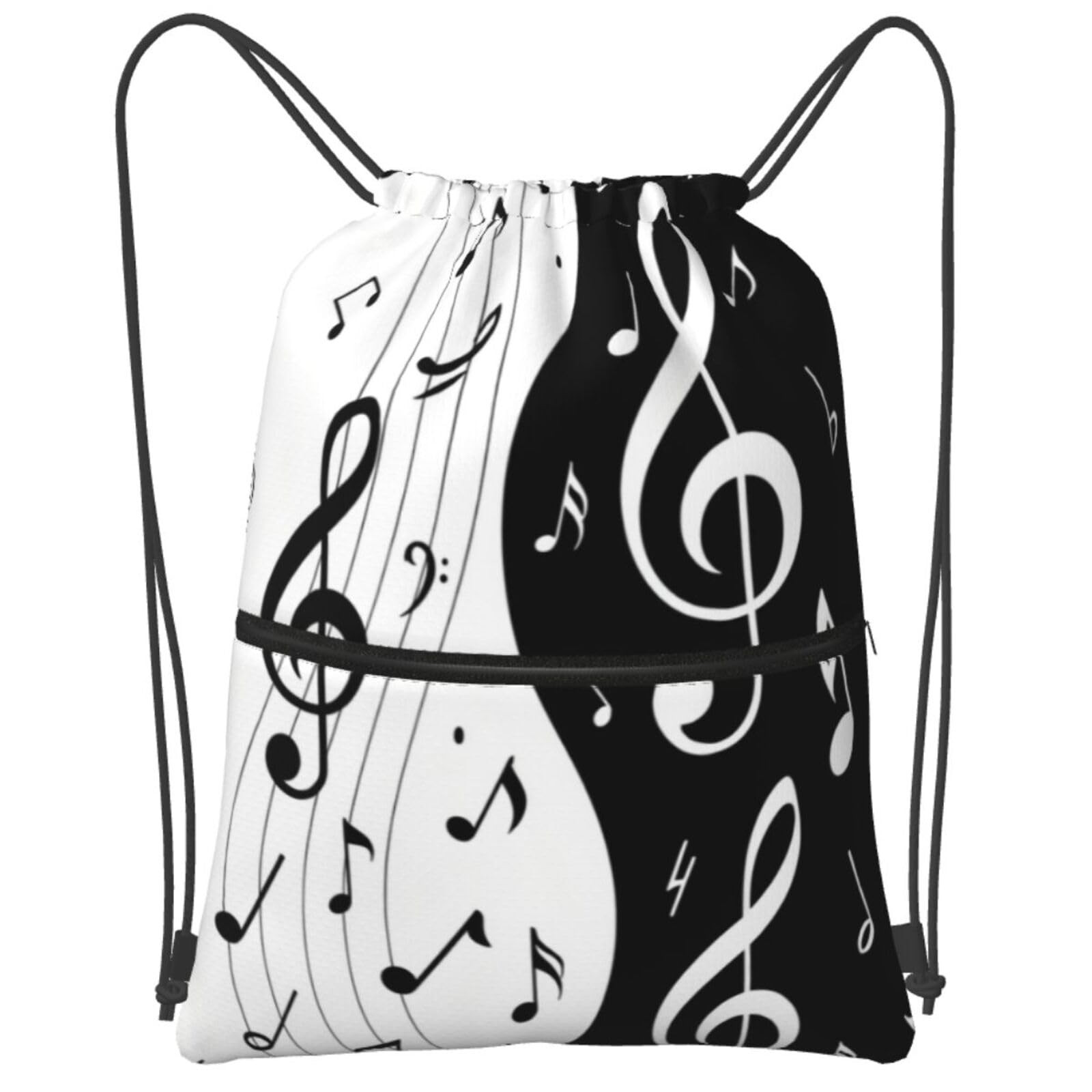 Piano Keys Music Note Drawstring Backpack String Bag Sackpack For Gym Shoppin…
