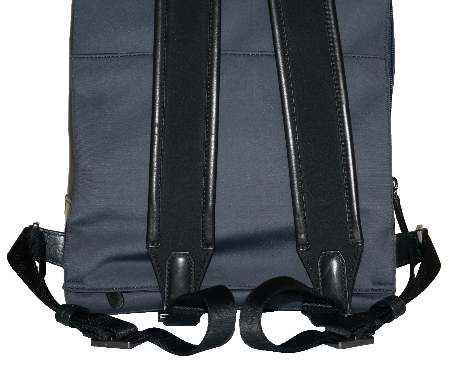 COLE HAAN Slate Blue-Gray Nylon & Black Leather GRAND SERIES Backpack 16×10