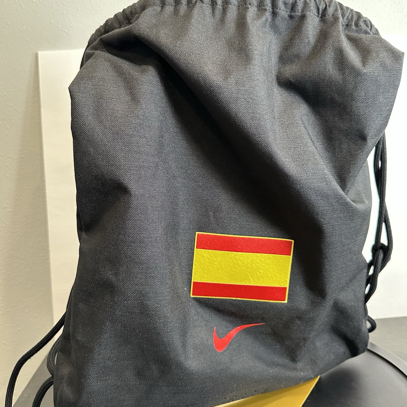 Nike String Bag Spain Spanish Flag European Operations Black Vented Travel