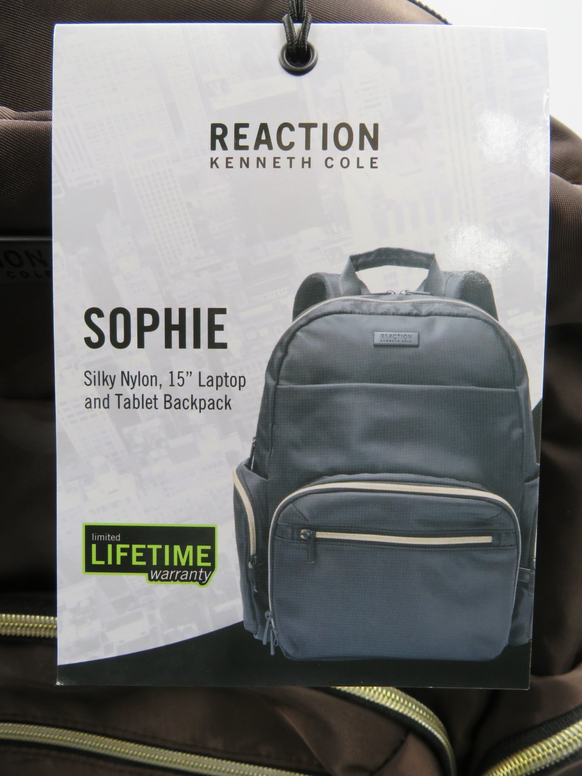 Kenneth Cole Reaction Sophie Backpack Chocolate Brown, fits 15″ Laptop