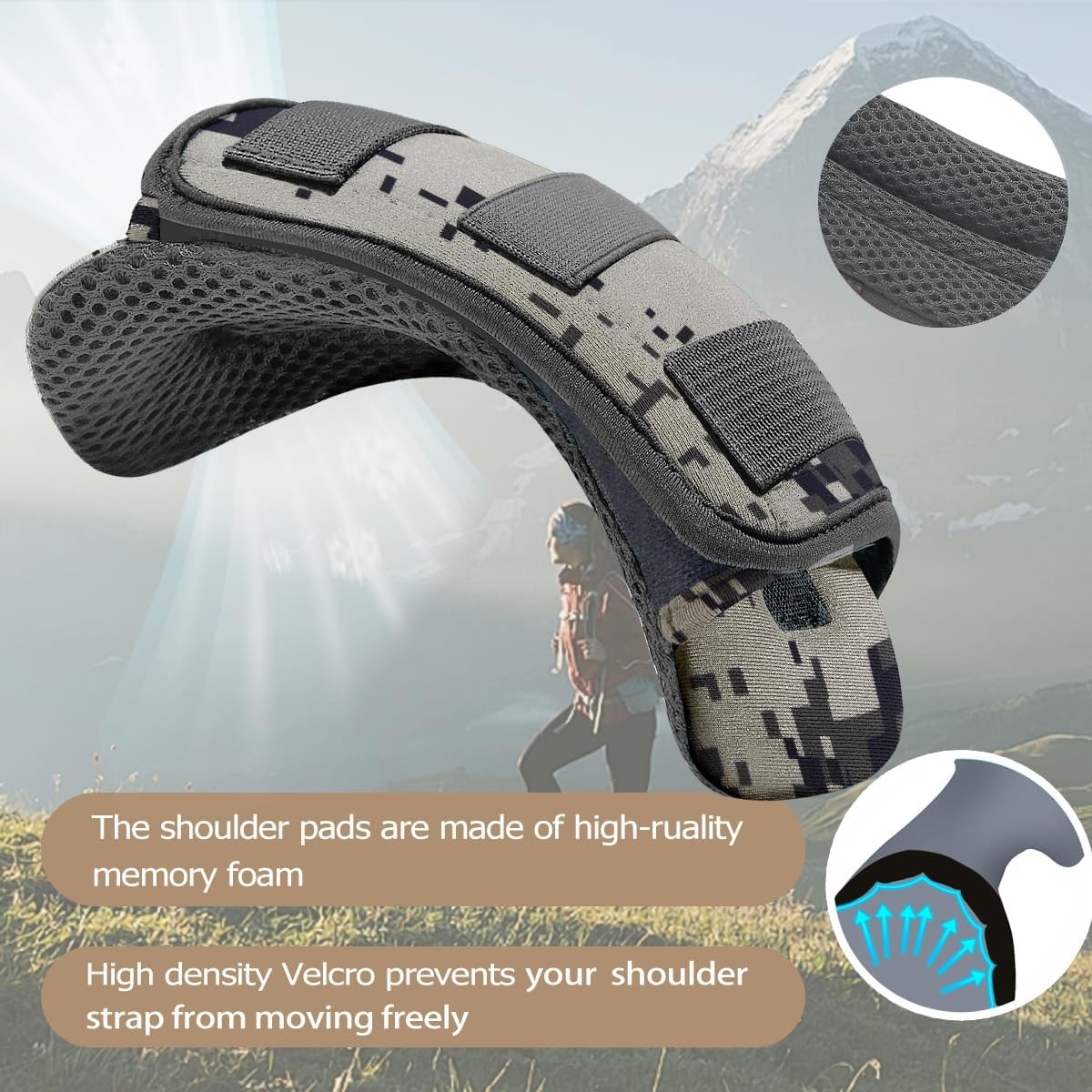 ZINMARK 2-Pack Shoulder Pad Ultra-Thick Tactical Vest Cushion for Laptop Bags, M