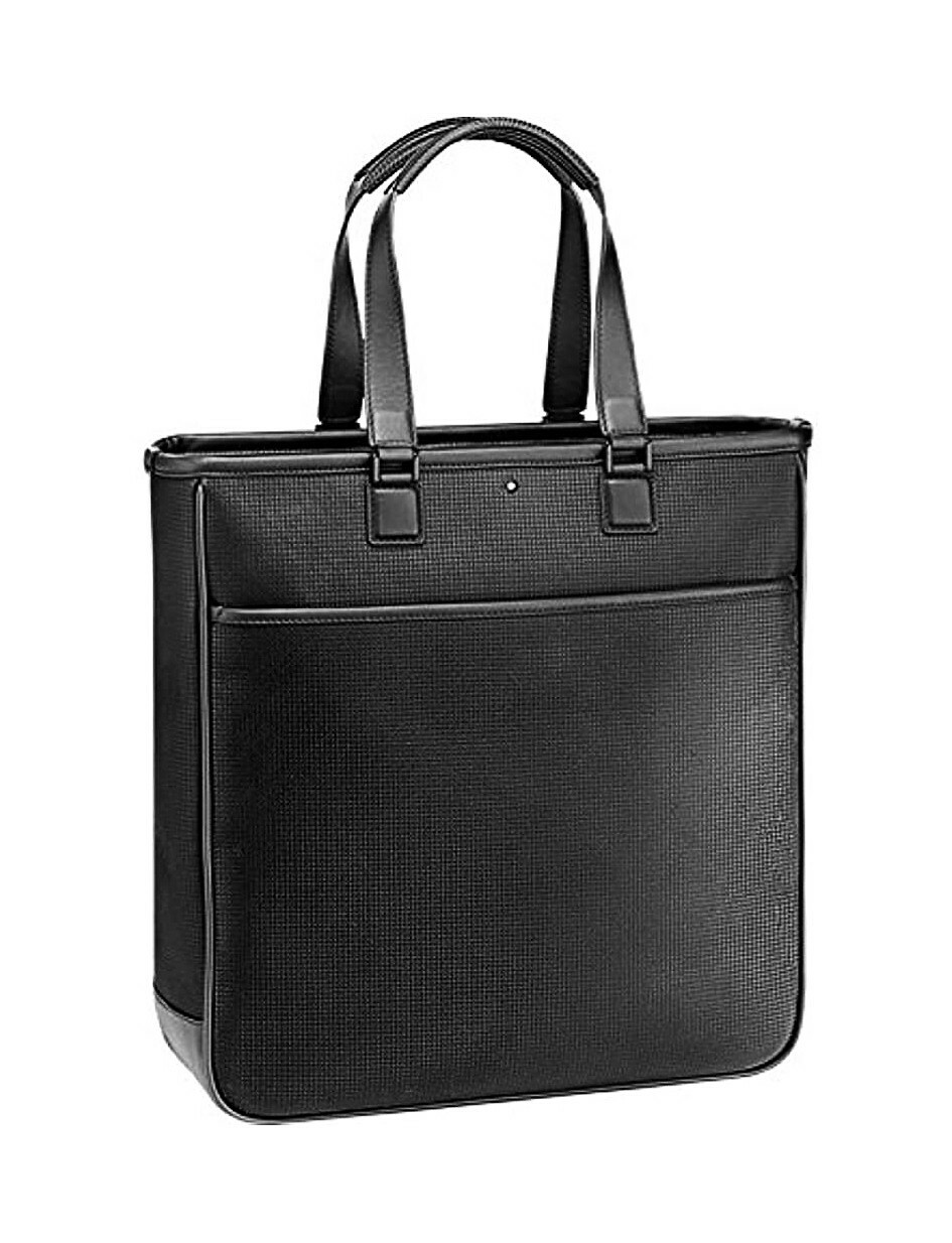 MONTBLANC WESTSIDE BLACK EXTREME LEATHER VERTICAL TOTE BAG 111628 NEW NO BOX