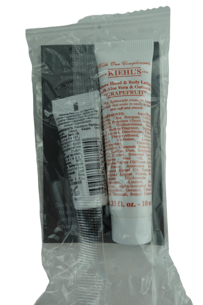 Tumi NEW Genuine Delta Amenity Kit Kiehls Toiletry Travel Bag Gray Soft Case Lot