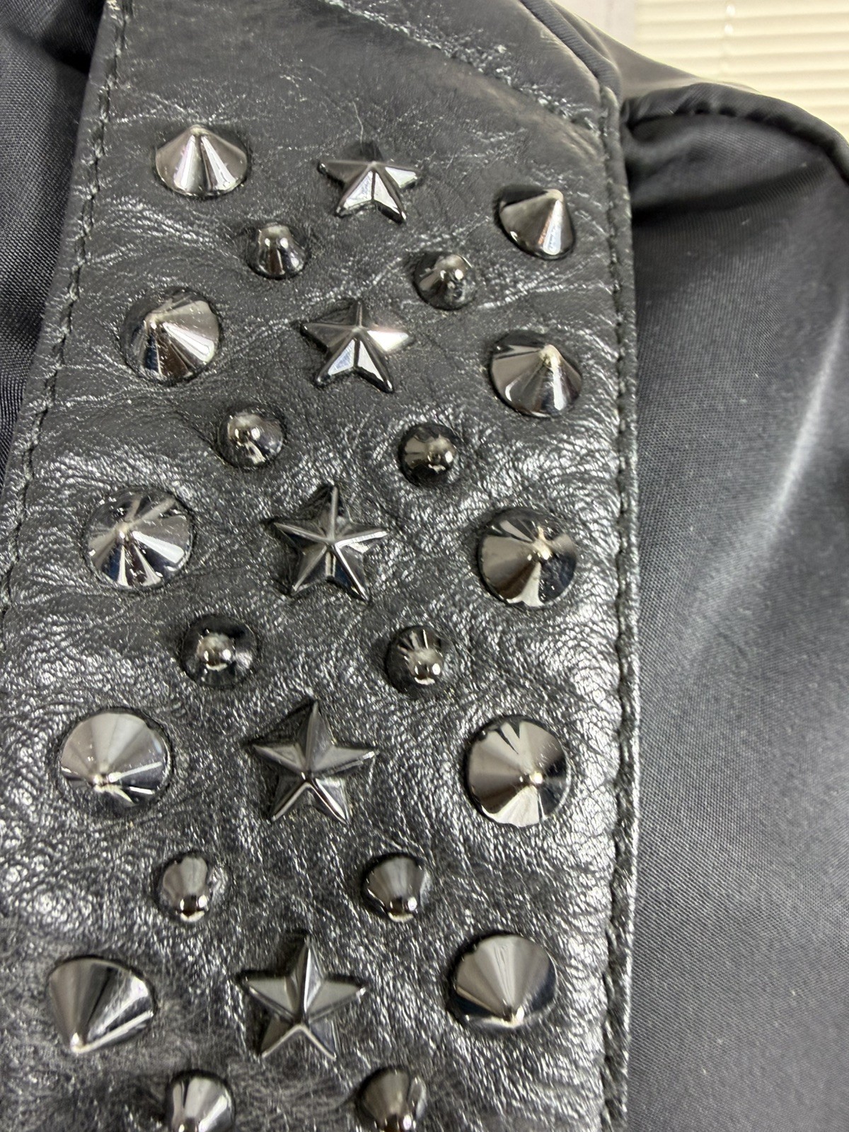 Givenchy Star Studded Nylon Backpack Black Leather Trim Japan Archive Rare