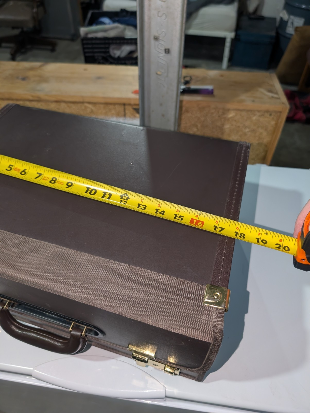 Brown Briefcase With Latches, No Keys