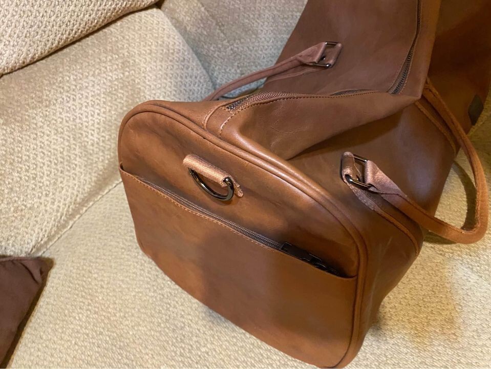 Seyfocnia DUFFLE BAG Carry On Travel Men Women Brown Travel Duffle Bag NEW