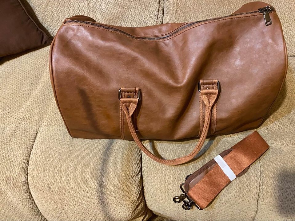 Seyfocnia DUFFLE BAG Carry On Travel Men Women Brown Travel Duffle Bag NEW