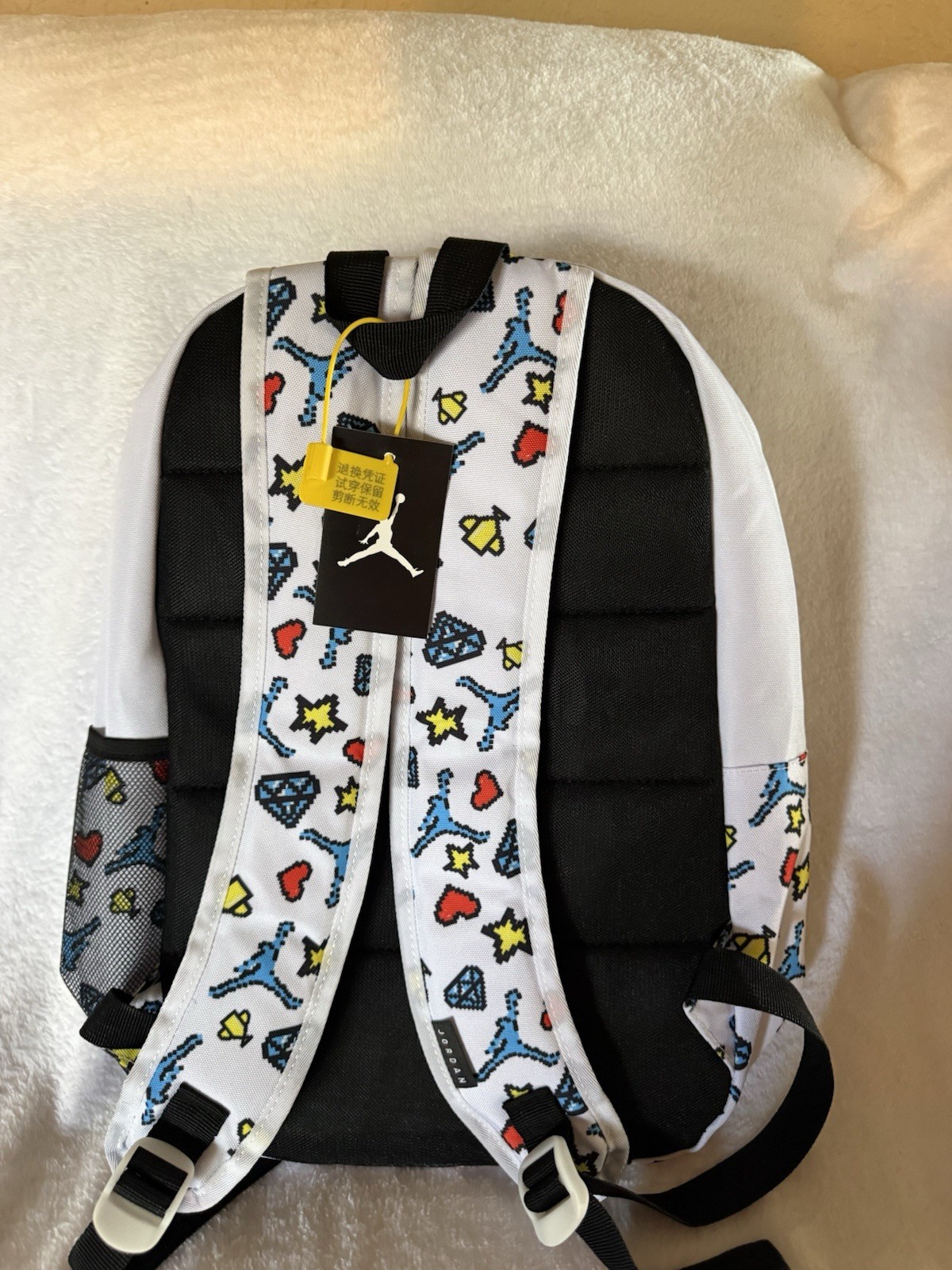 Jordan Jumpman Graphic Print Backpack White/Multicolor/Black Medium Zip
