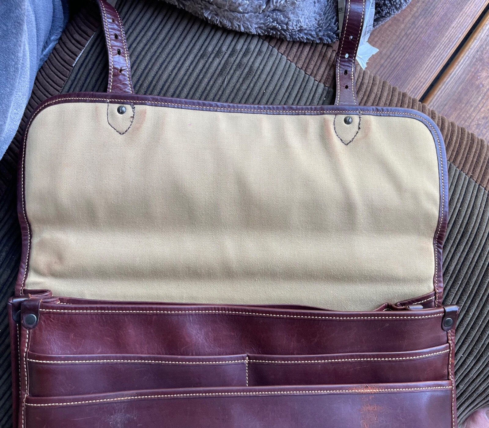Tusting Wymington Satchel Briefcase Leather England MSRP:$1,175