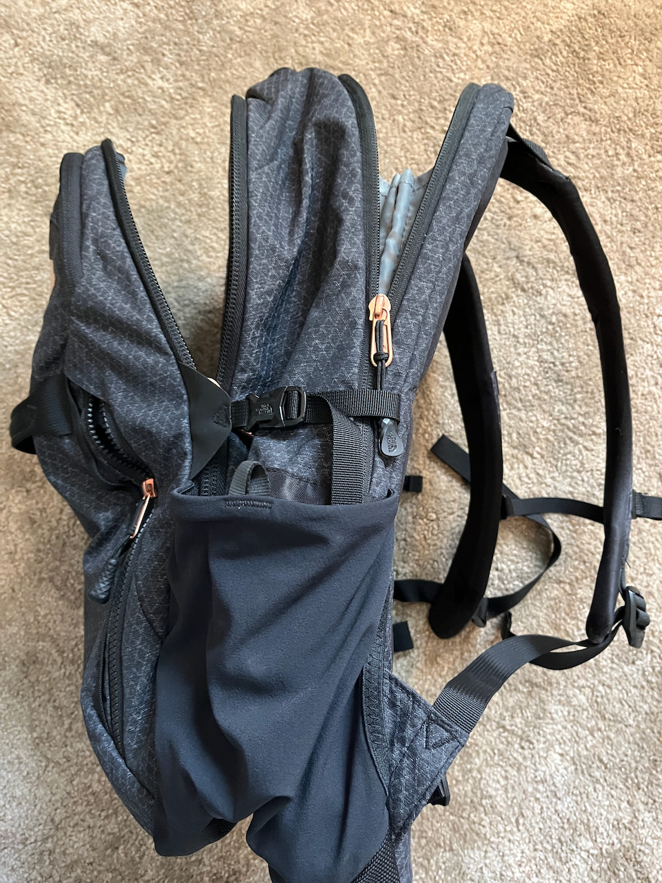 The North Face – Surge Backpack w/ Rose Gold Accents – Laptop Hiking School