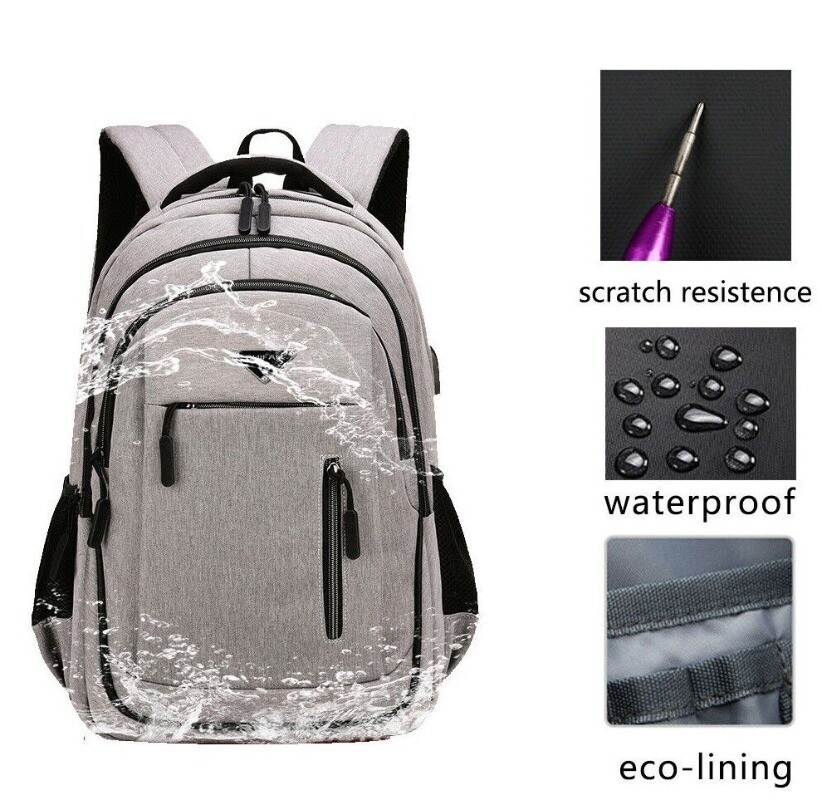 Waterproof Laptop Backpack Men School Bag Business Travel Shoulder Bag