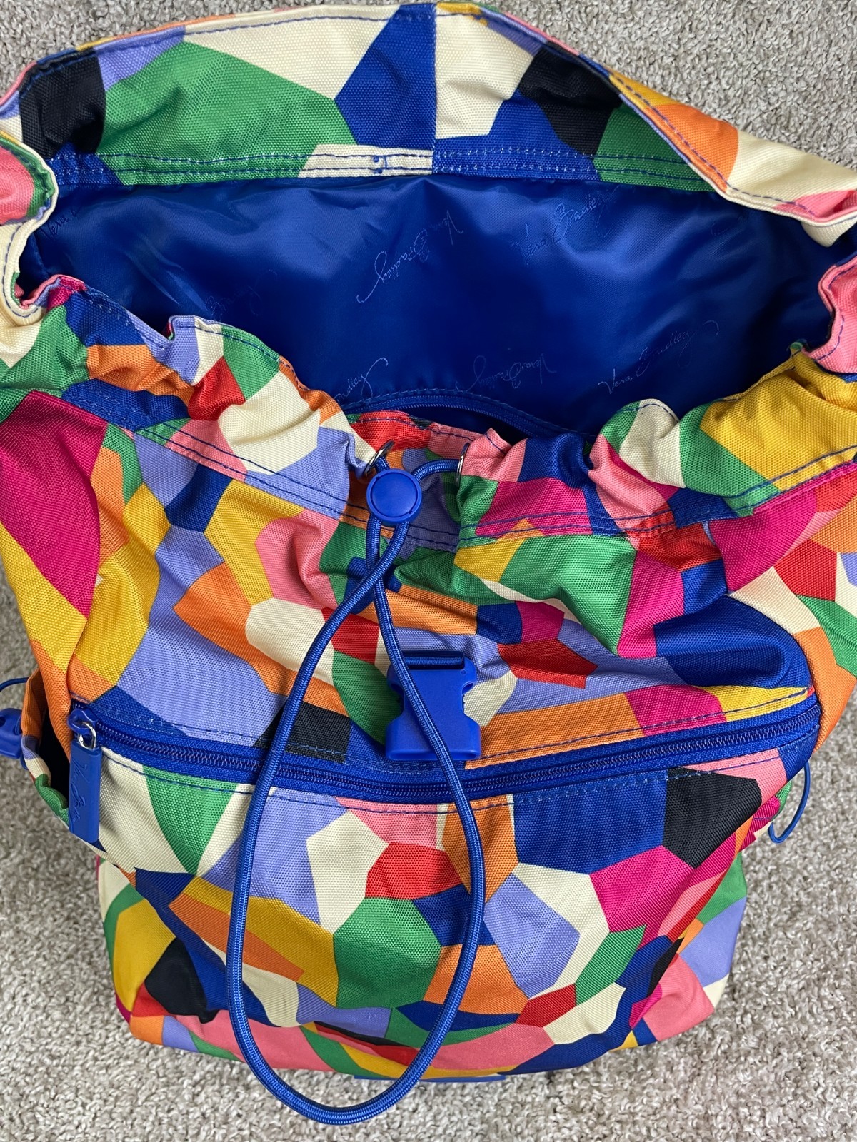 Vera Bradley Backpack Men Lighten Up Drawstring Geometric Multicolor