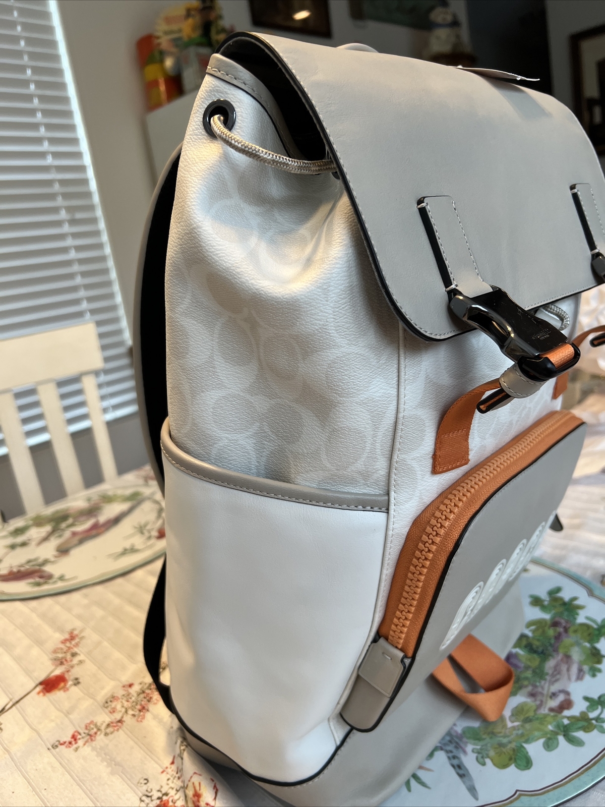 NWT Coach Track Backpack In Colorblock Signature Canvas With Coach c8130/cc016