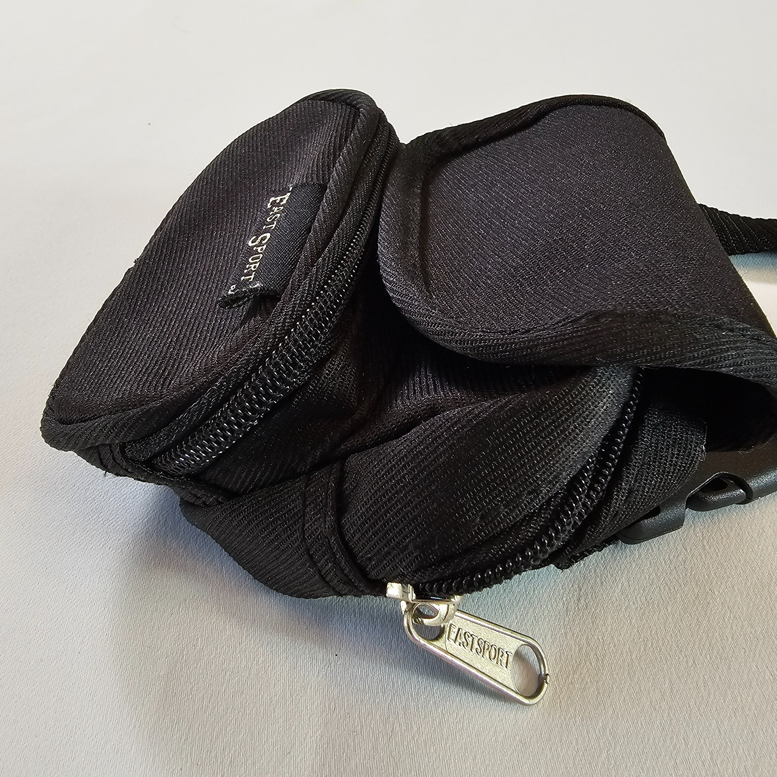 Eastsport Black Utility Pouch Bag Small Crossbody Belt Clip 2 Pocket