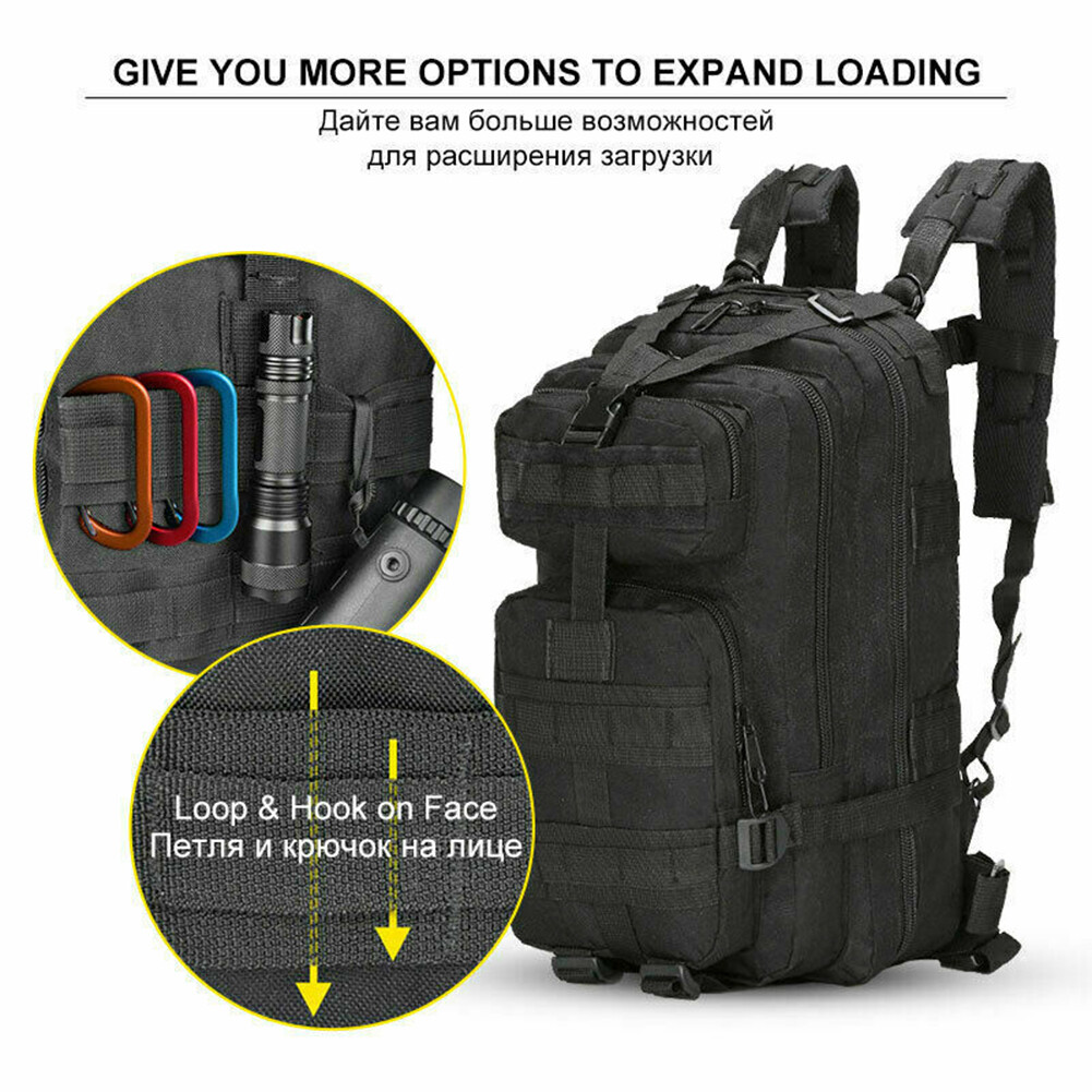 30L Tactical Backpack Large Army 3 Day Assault Pack Molle Bugout Bag Rucksack US