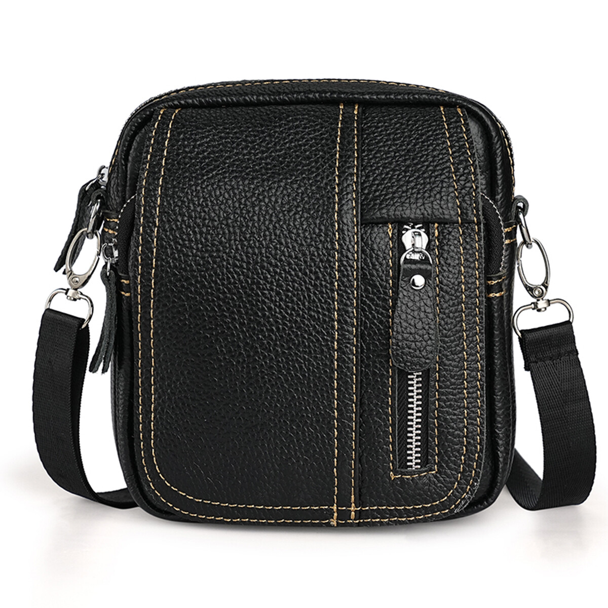 Men’s Shoulder Bag Genuine Leather Crossbody Bag Messenger Small Satchel Handbag
