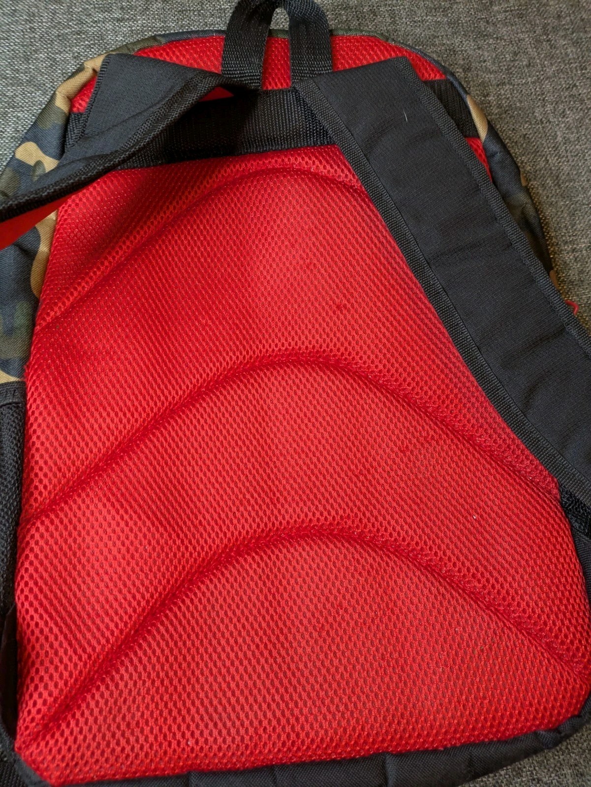PUMA Red & Black Camo Backpack With Multiple Pockets School Bag