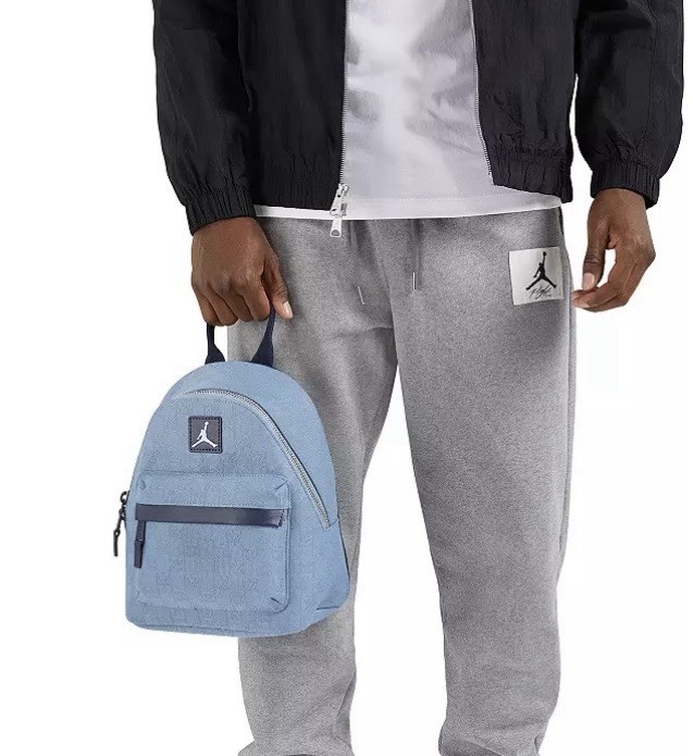 Nike Jordan Monogram Mini Backpack, Chambray Blue Bag, Travel Carry On Purse