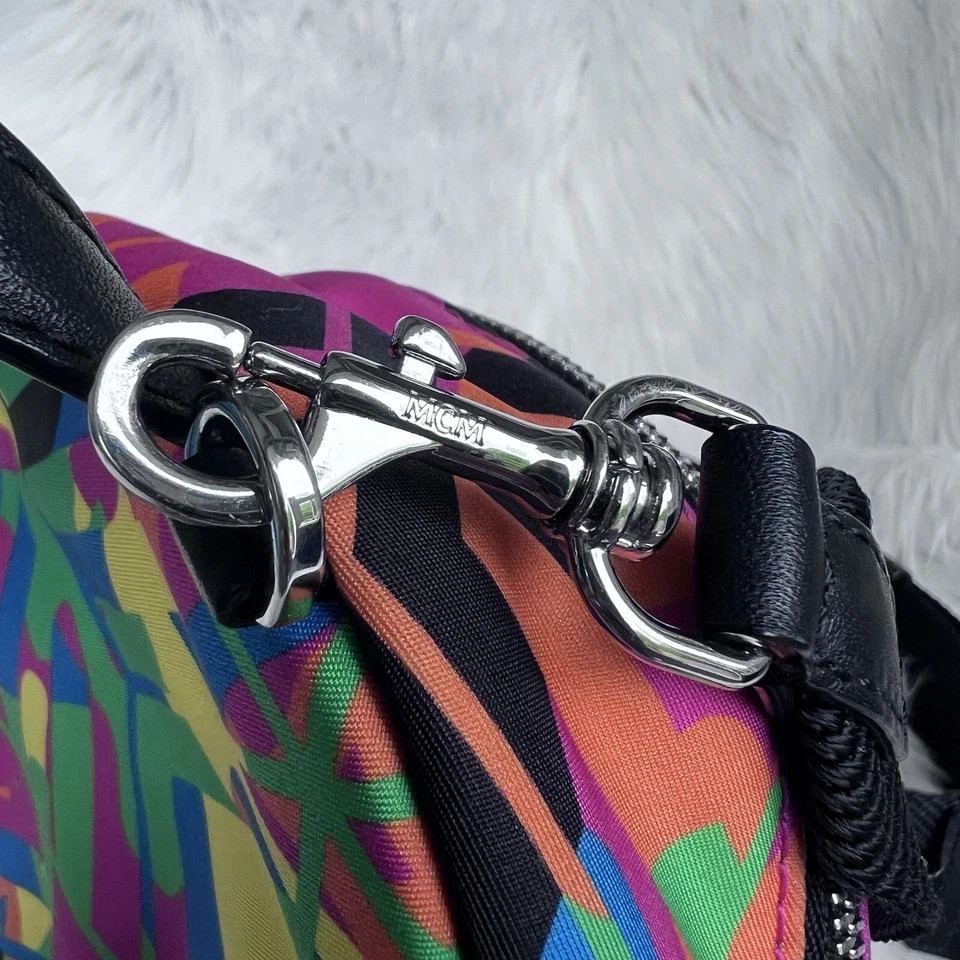 MCM Stark Crossbody Mini Bags Nylon Multicolor Multi Pocket Zip Closure $900