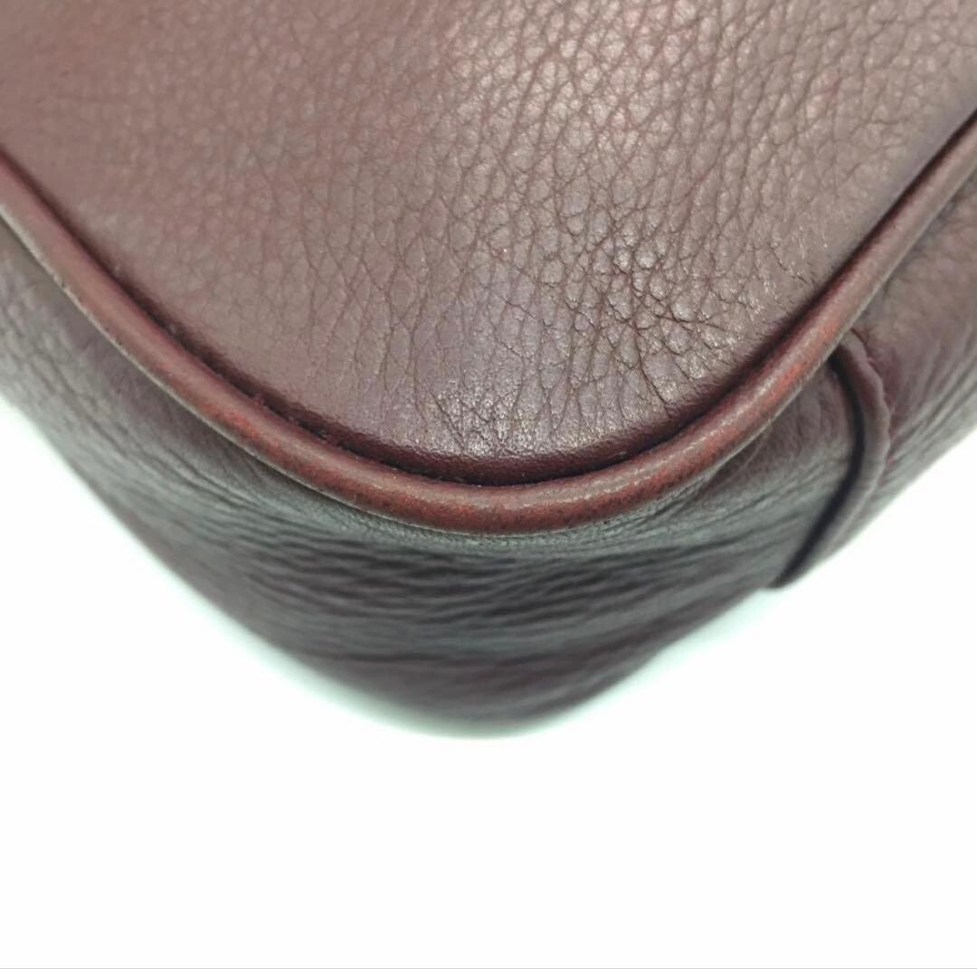 Paul Smith Brown Leather Messenger Bag Gold Logo Striped Trim Flap Unisex