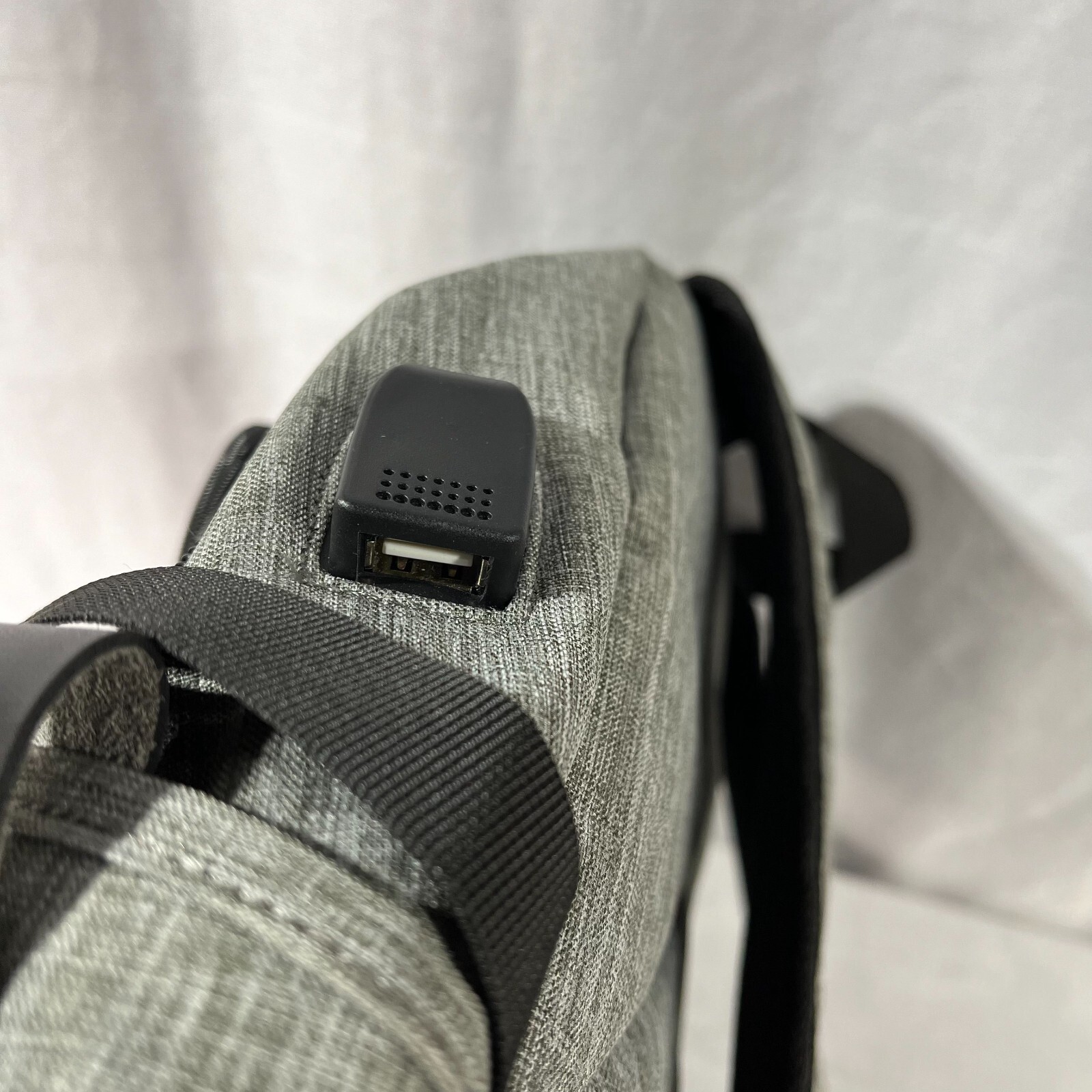 Mancro Gray Laptop Backpack Bag With USB Charging Port For Travel / Business