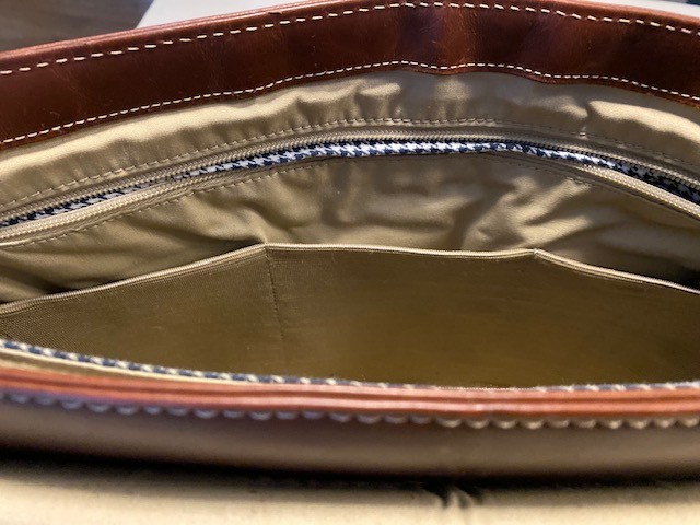 Boconi Cognac Leather Padded Briefcase w/Compartments