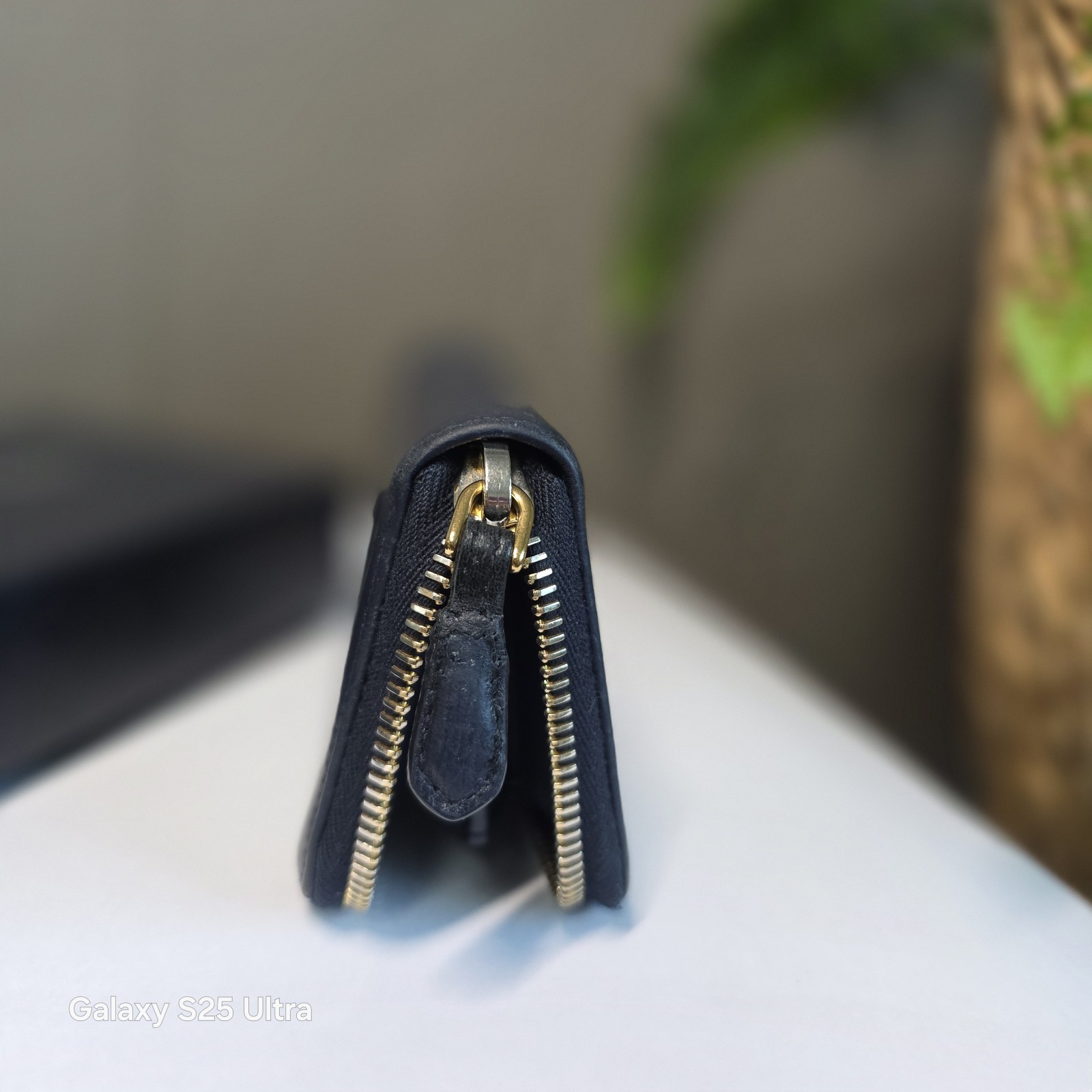 Prada Vitello Move Zip Coin Purse Wallet 1MM268 Baltico Navy Gold HW Full Set