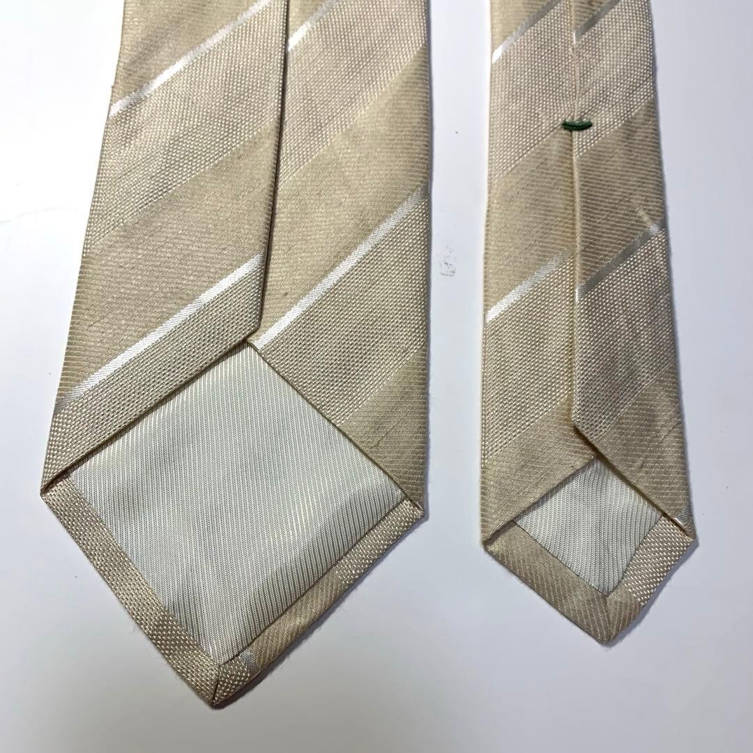 LUIGI BORRELLI Tie White Beige 8cm Width Made in Italy