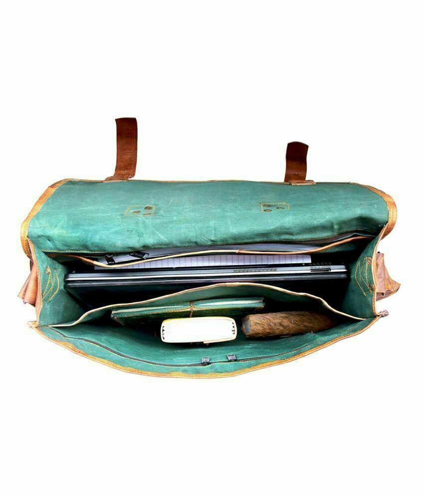 Real famous Handmade Leather Messenger Shoulder Bag Cross Body Laptop Briefcase