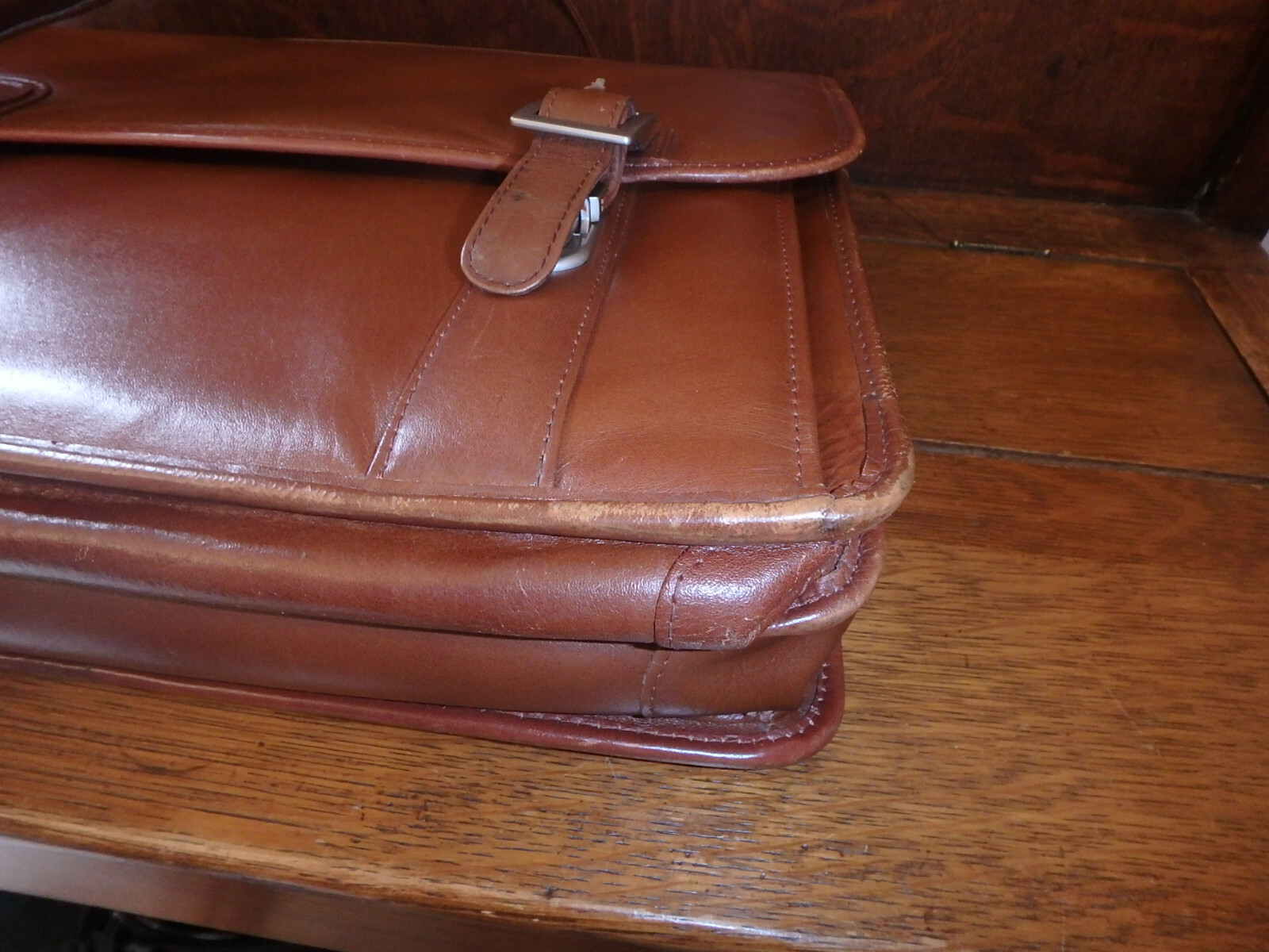 McKlein Briefcase British Tan Leather attache Padded Laptop Business Bag