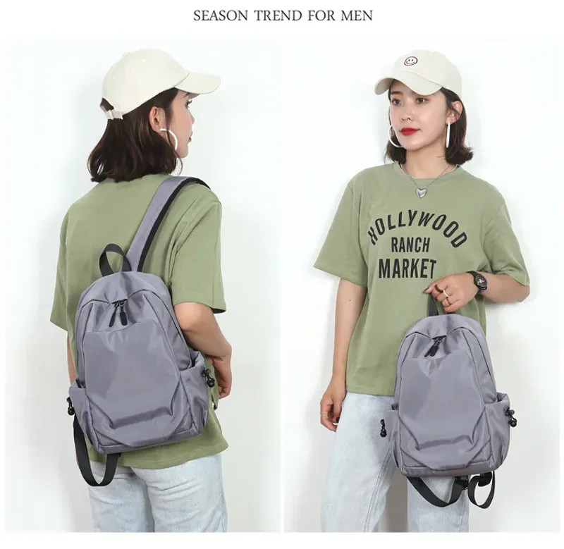 Mini Men’s Backpack Fashion Small Black Shoulder School Bag for Man Canvas
