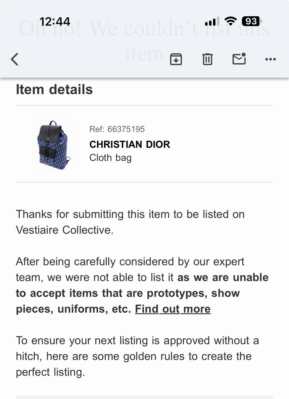 Non production Dior backpack from 2021 Kim jones runway line