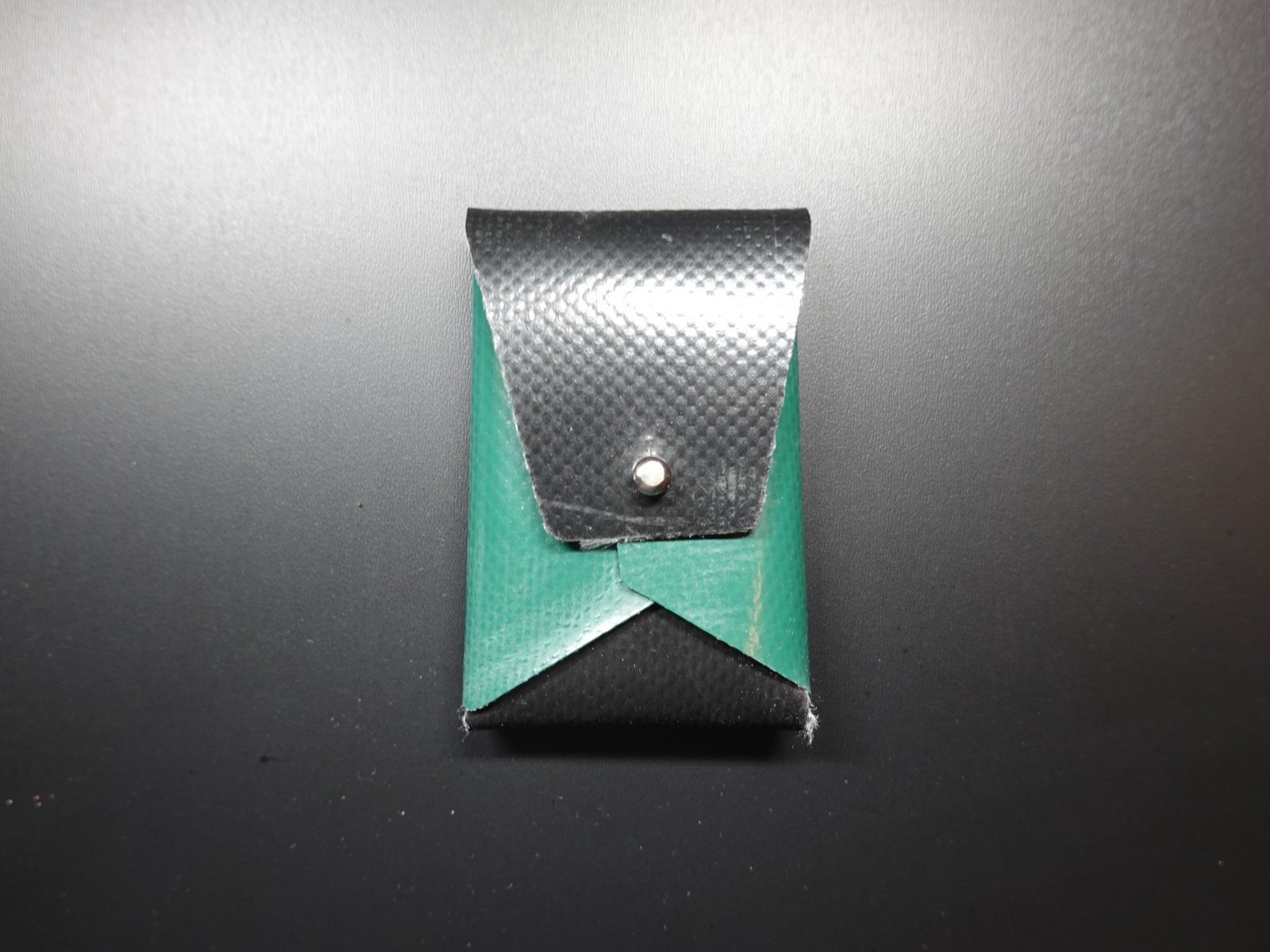 Freitag Car Holder Pouch Green Black Recycled Tarp Snap Closure New