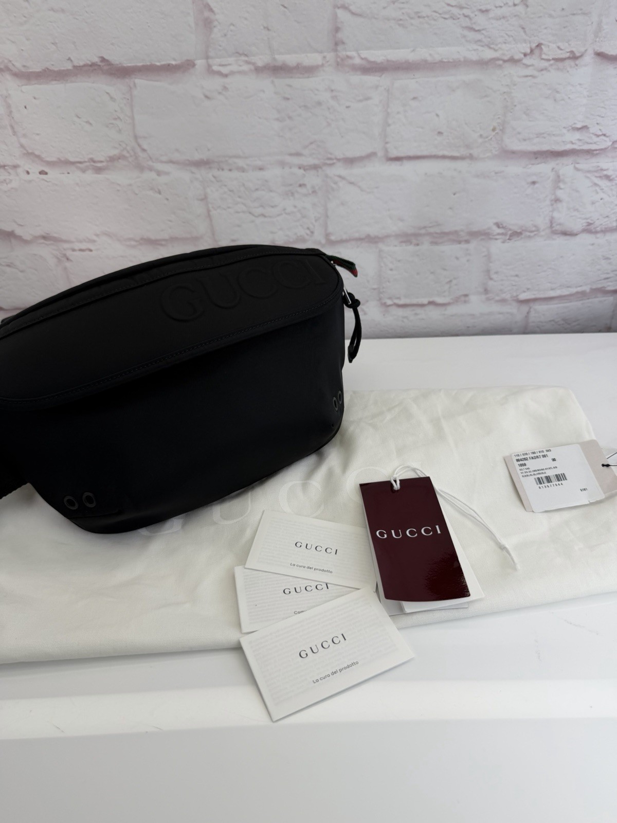 Gucci Nexus Web Interlocking Black Belt Bag Unisex NEW