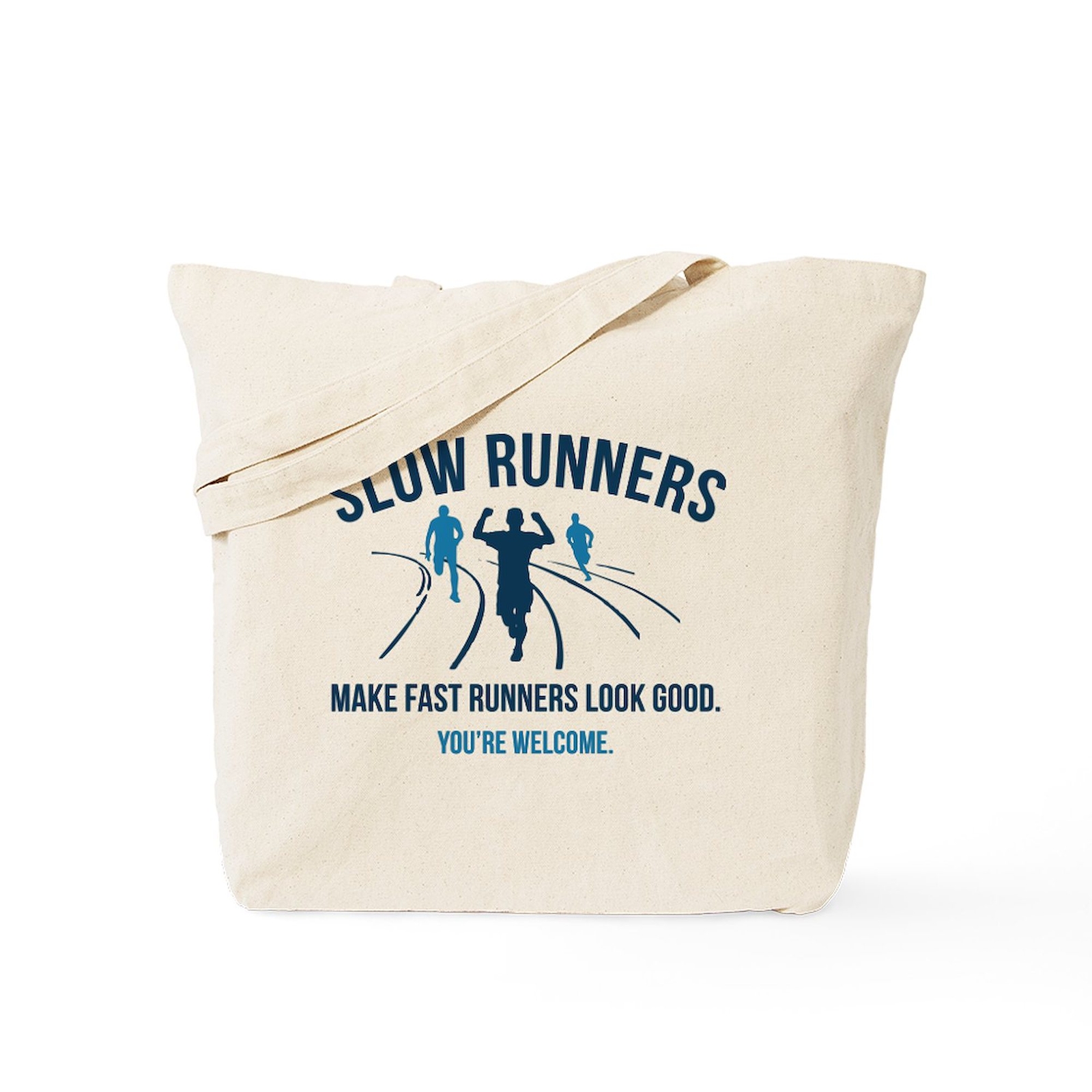 CafePress Slow Runners Natural Canvas Tote Bag, Cloth Shopping Bag (1442234357)