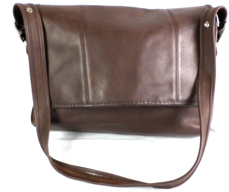 Vintage COACH K8C-9055 Chocolate Leather Huge Messenger Briefcase Laptop Bag USA
