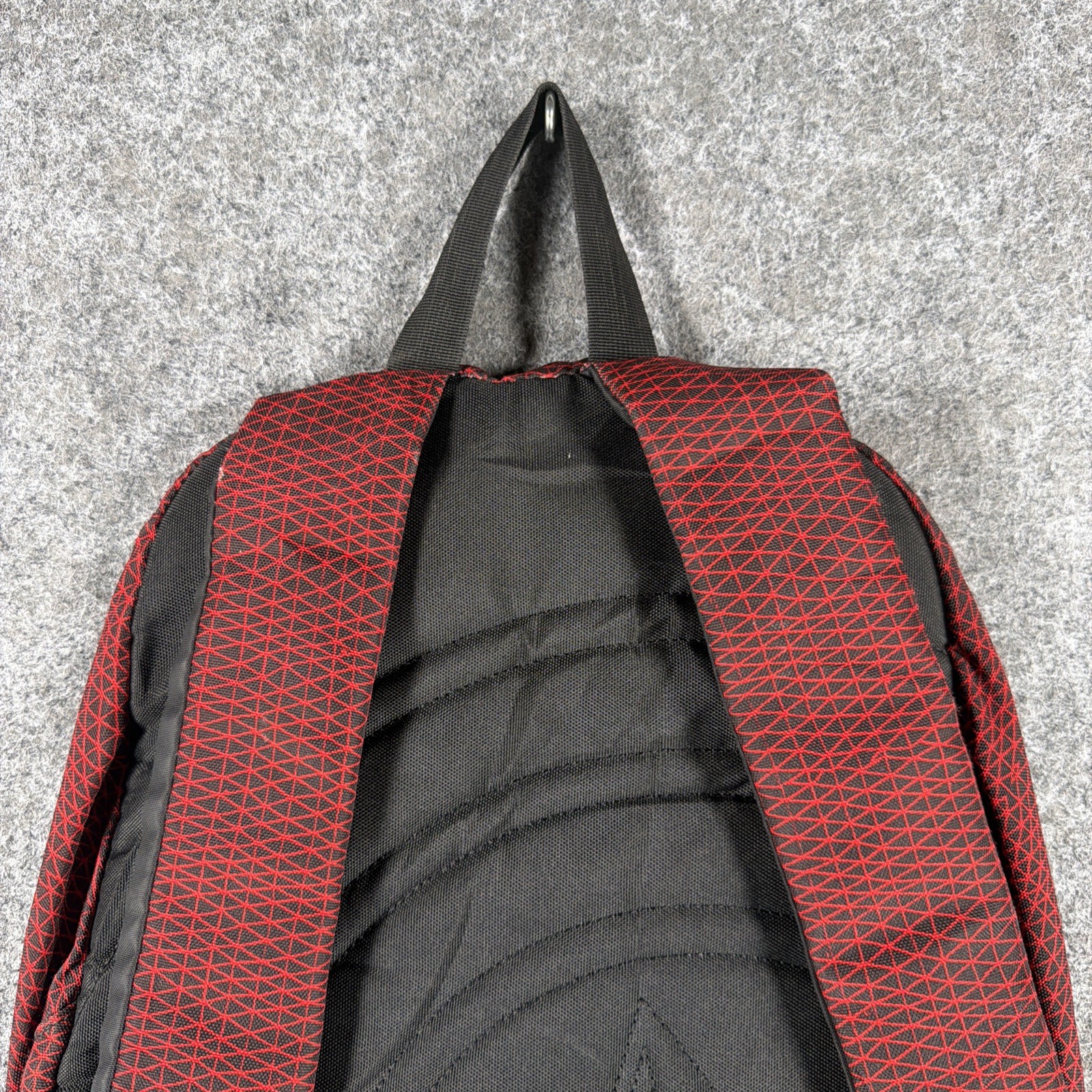 VOLCOM Stone Logo Backpack Red Black Geometric Crosshatch Grid Skate School Bag