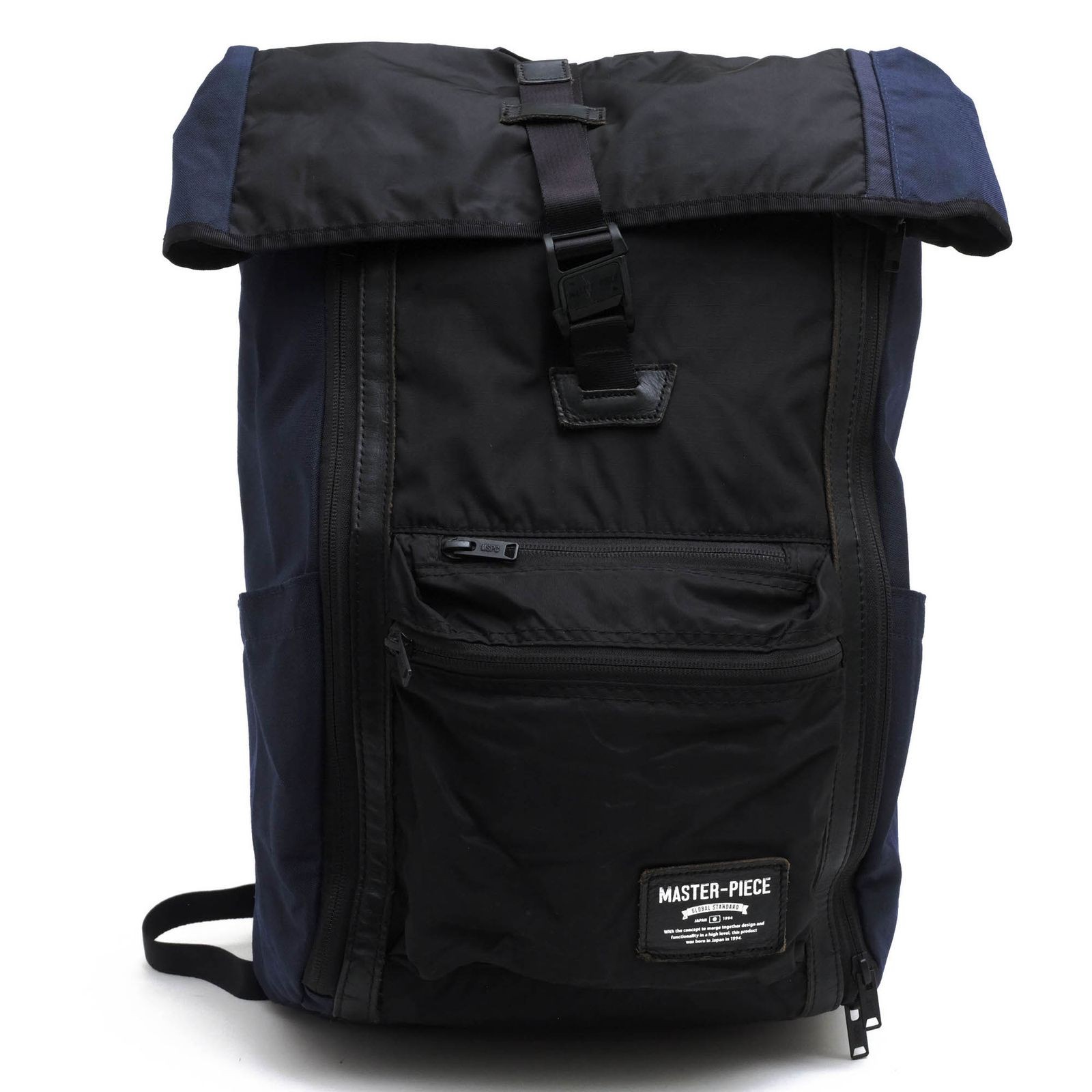 master-piece SPREAD 24150 Backpack Black Navy PC Nylon Leather Japan Used