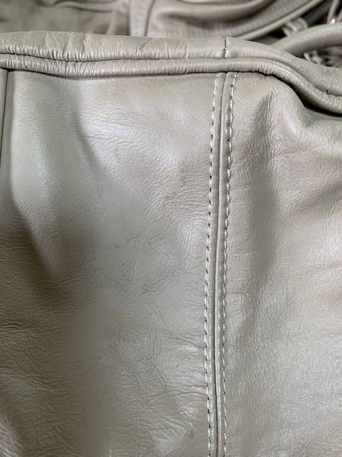22″ X 10″ X 11″ Taupe Leather Duffle Carry-On Bag-Carroll Leather Goods-Vintage