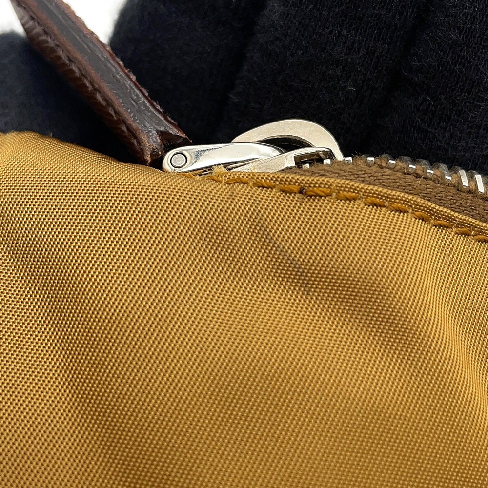 PRADA Logo Crossbody Bag Nylon Brown VA0056