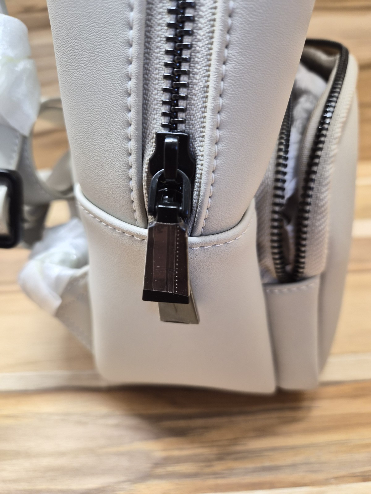 Tesla Mega Mini Pack Off-White Vegan Leather Backpack Minimalist Rare NWOB