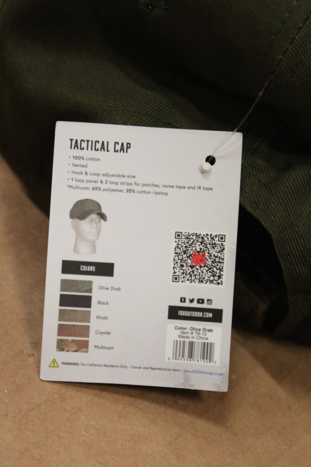 2Fox Tactical Caps, Olive Drab