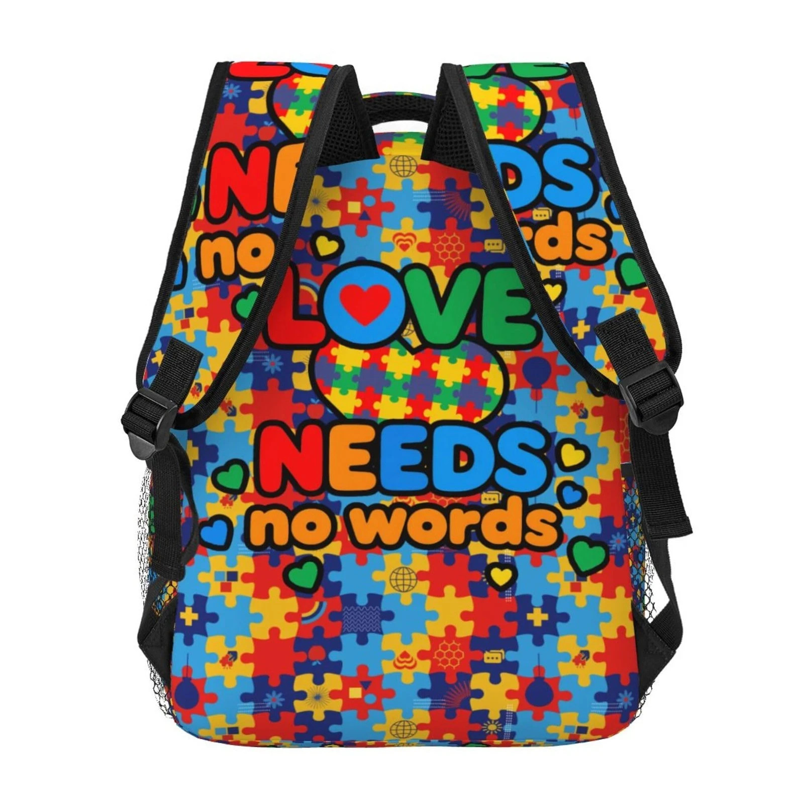 Autism Awareness Lightweight Travel Backpack With Zipped Front Pocket Printed…