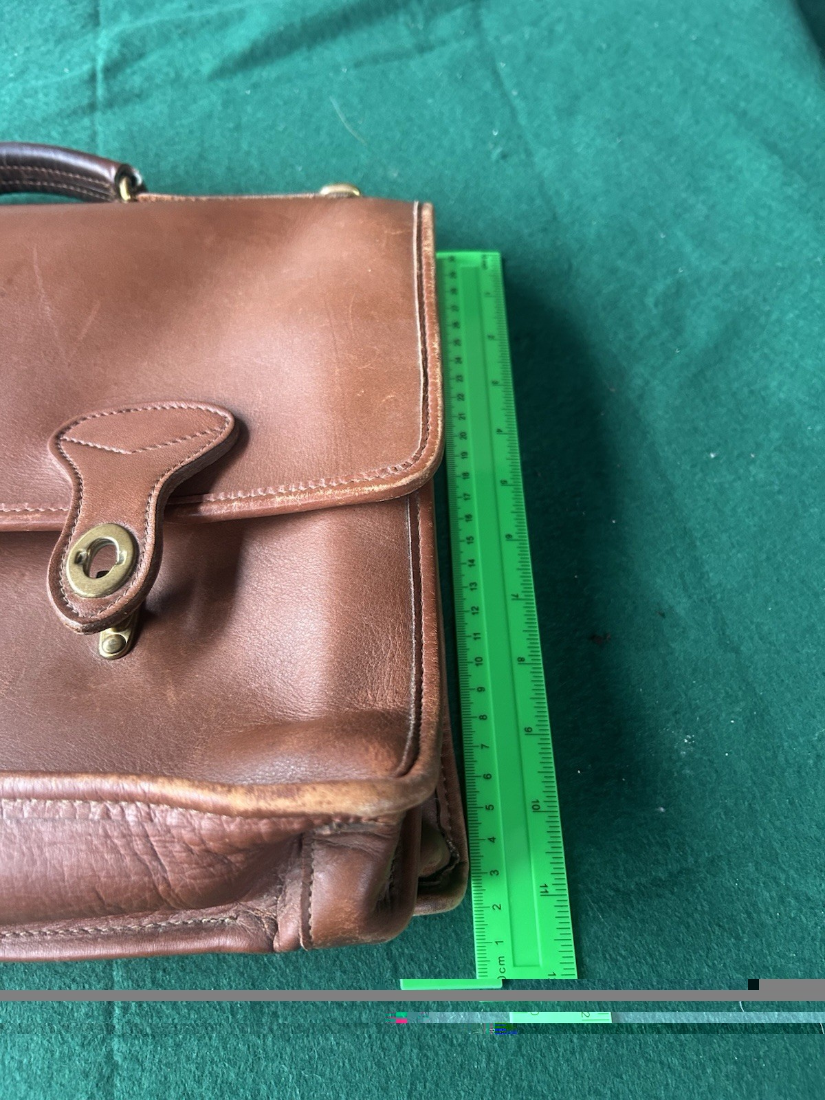VTG Jack Georges Brown Distress Messenger Satchel Bag Brass Briefcase Leather
